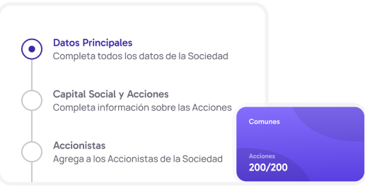 Carga la información societaria de la empresa